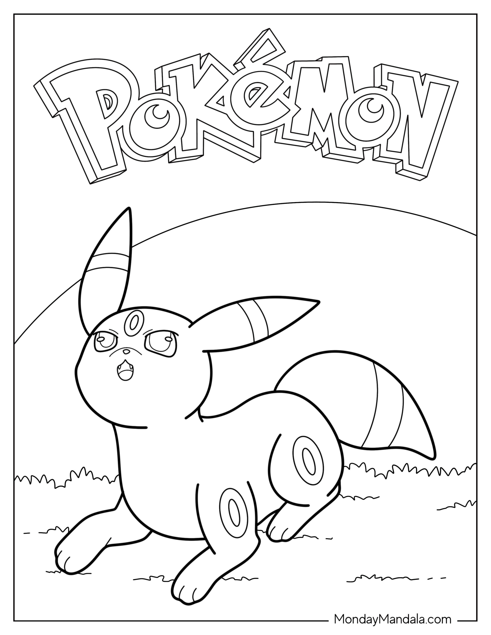 Umbreon Coloring Page Pokemon Poster