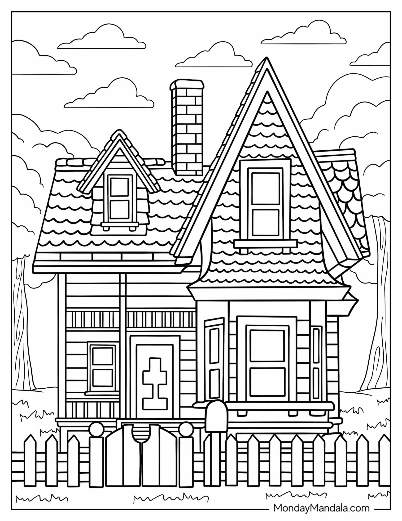 Up Coloring Page Of Carl's House