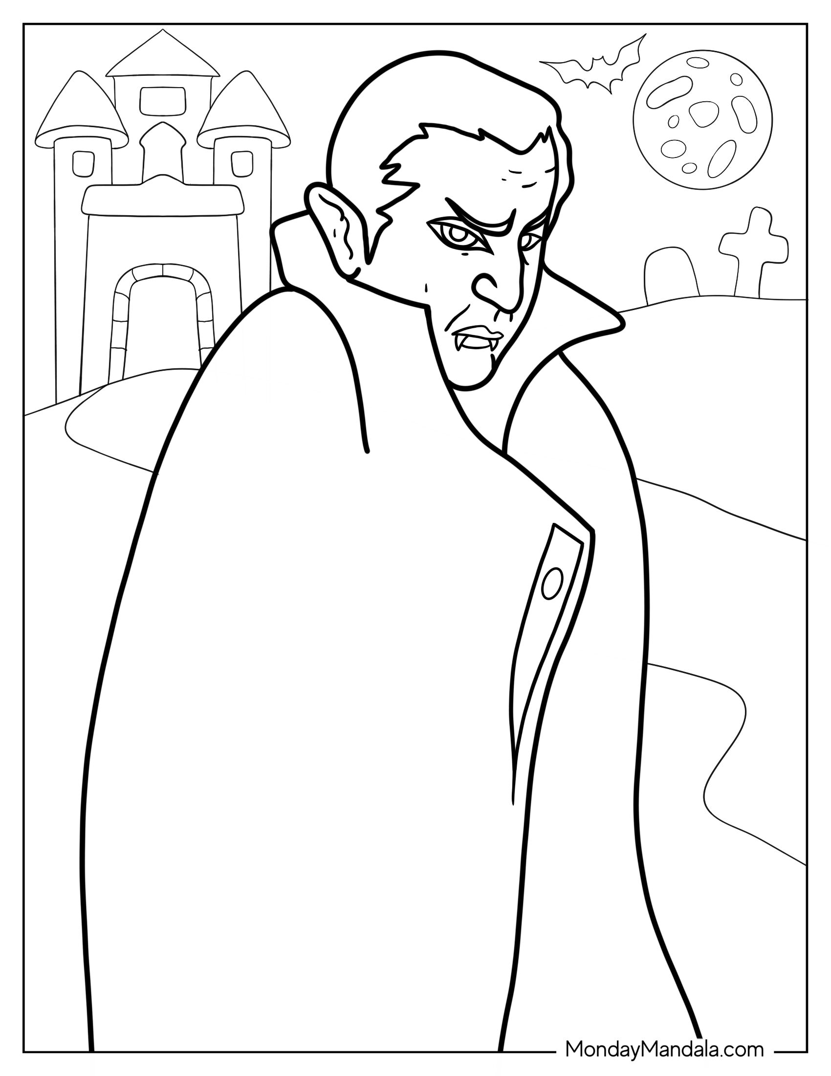 Vampire Monster Coloring Page