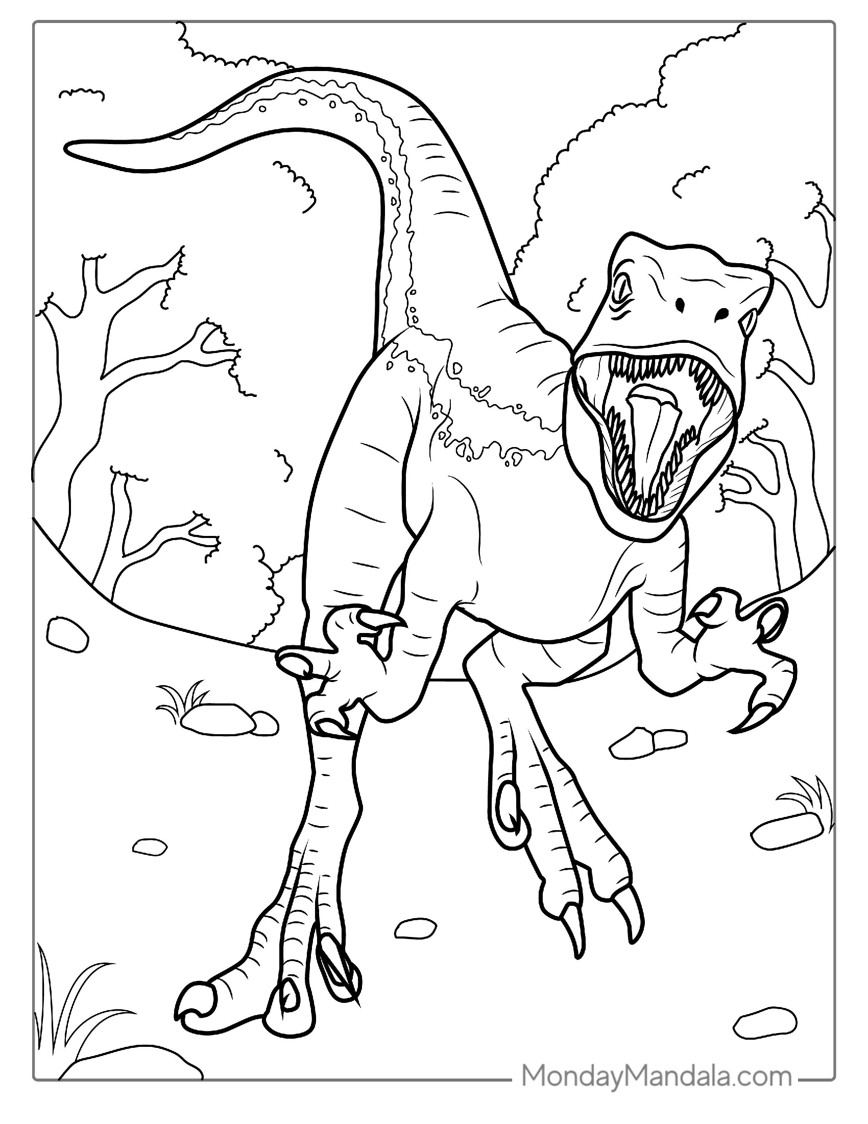 Velociraptor With Teether And Claws Out To Color