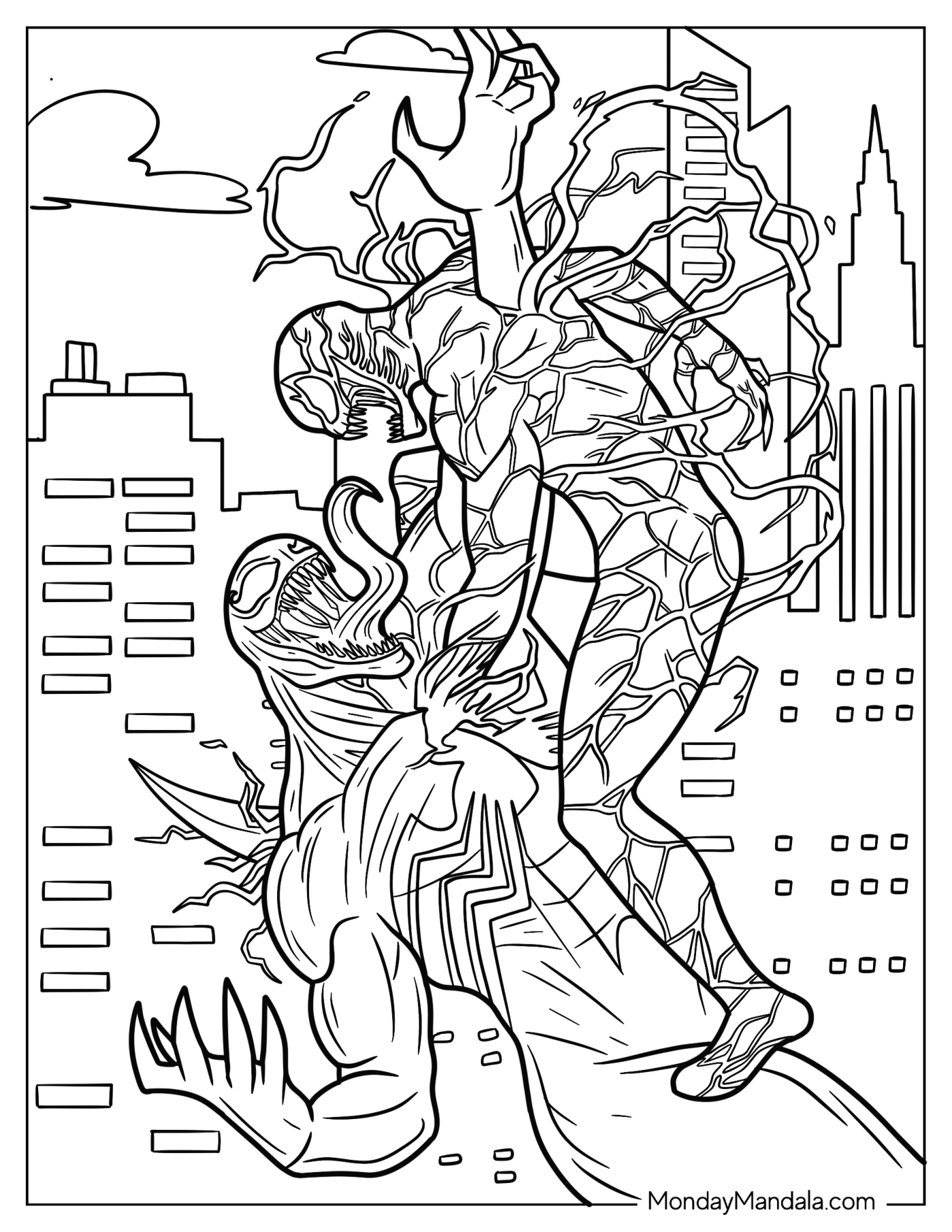 Venom Piercing Carnage Coloring Page