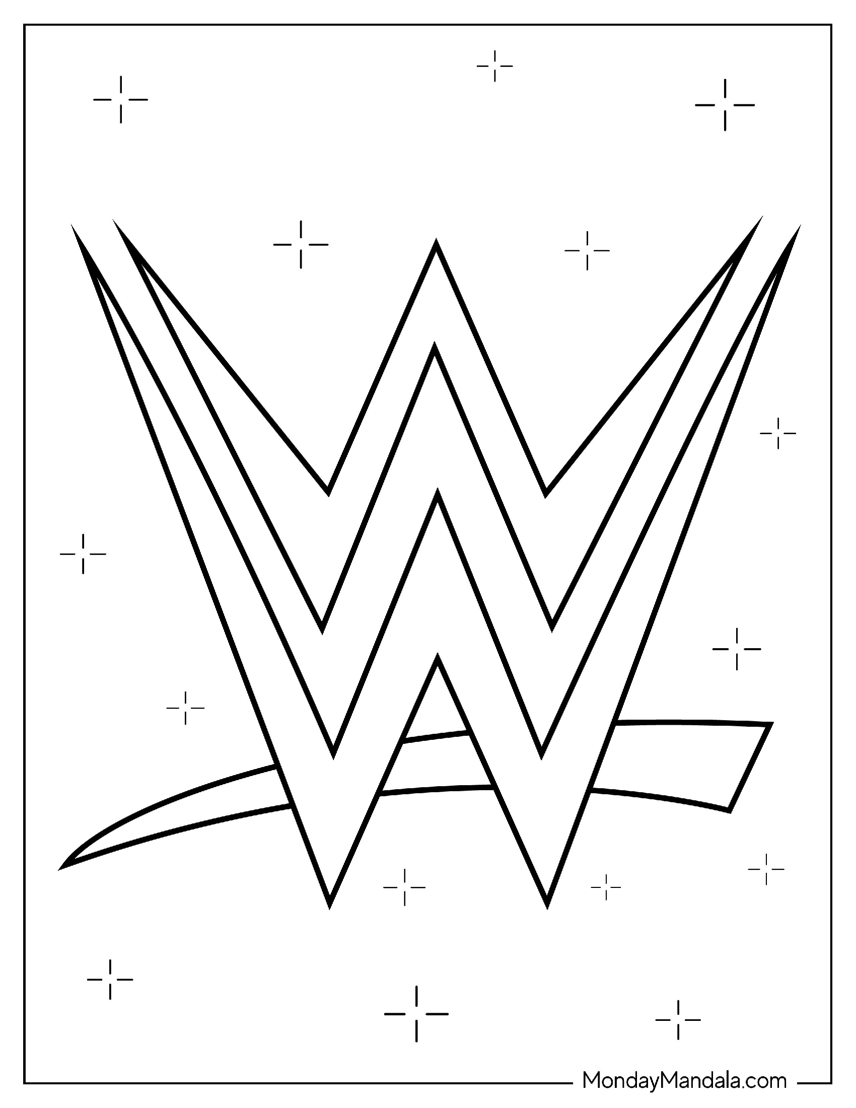 WWE Logo Coloring Page