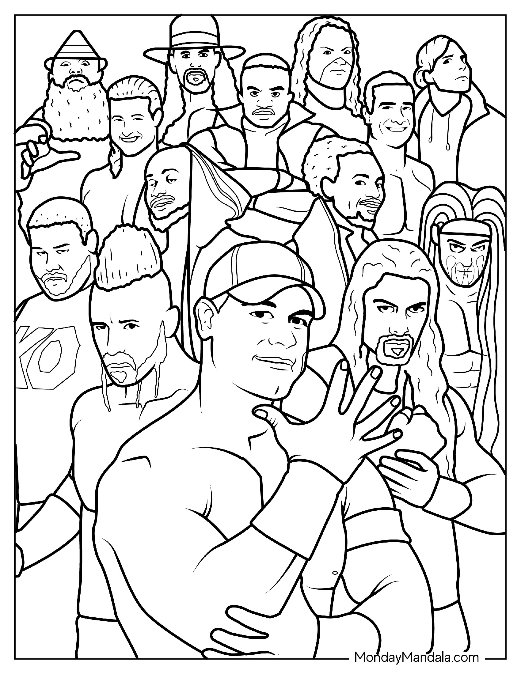 WWE Superstars Coloring Page