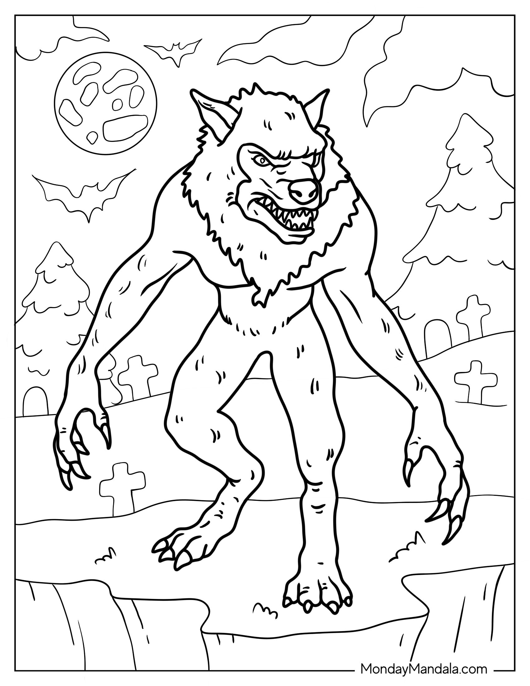 Werewolf Creature In Graveyard