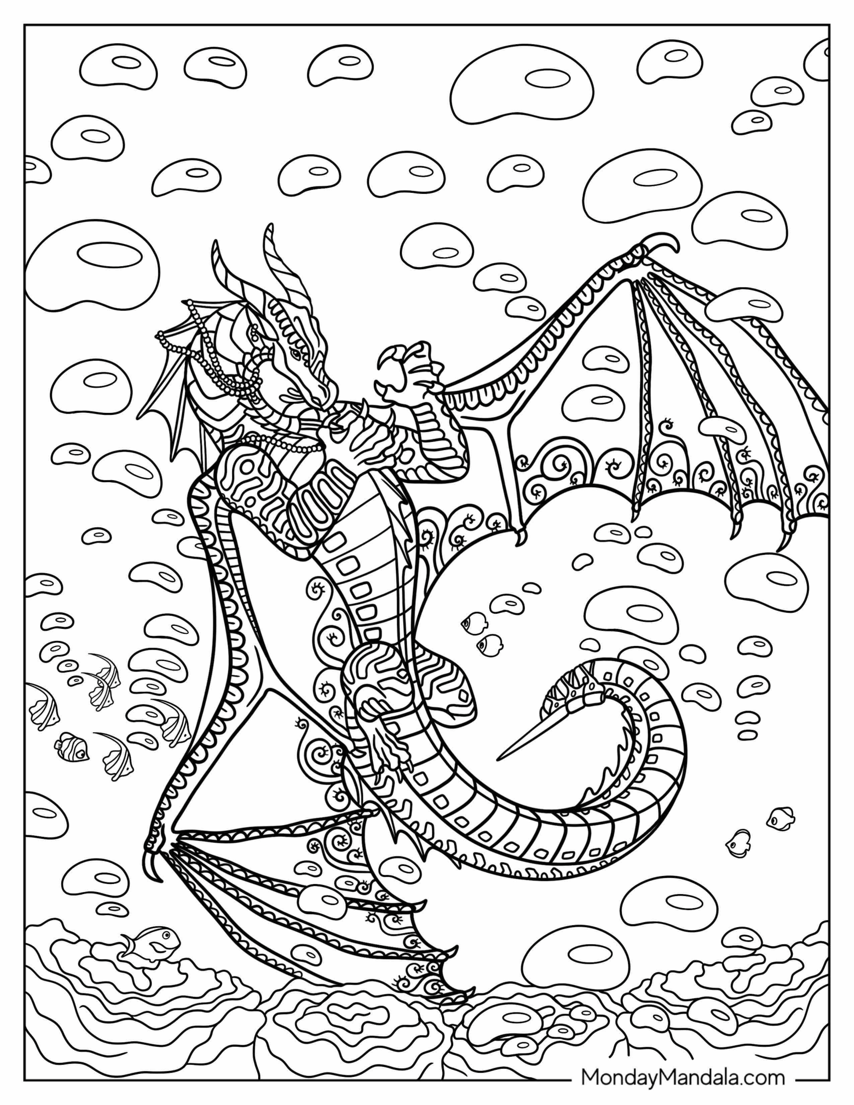 Wings Of Fire Coloring Page Of Coral Under The Sea