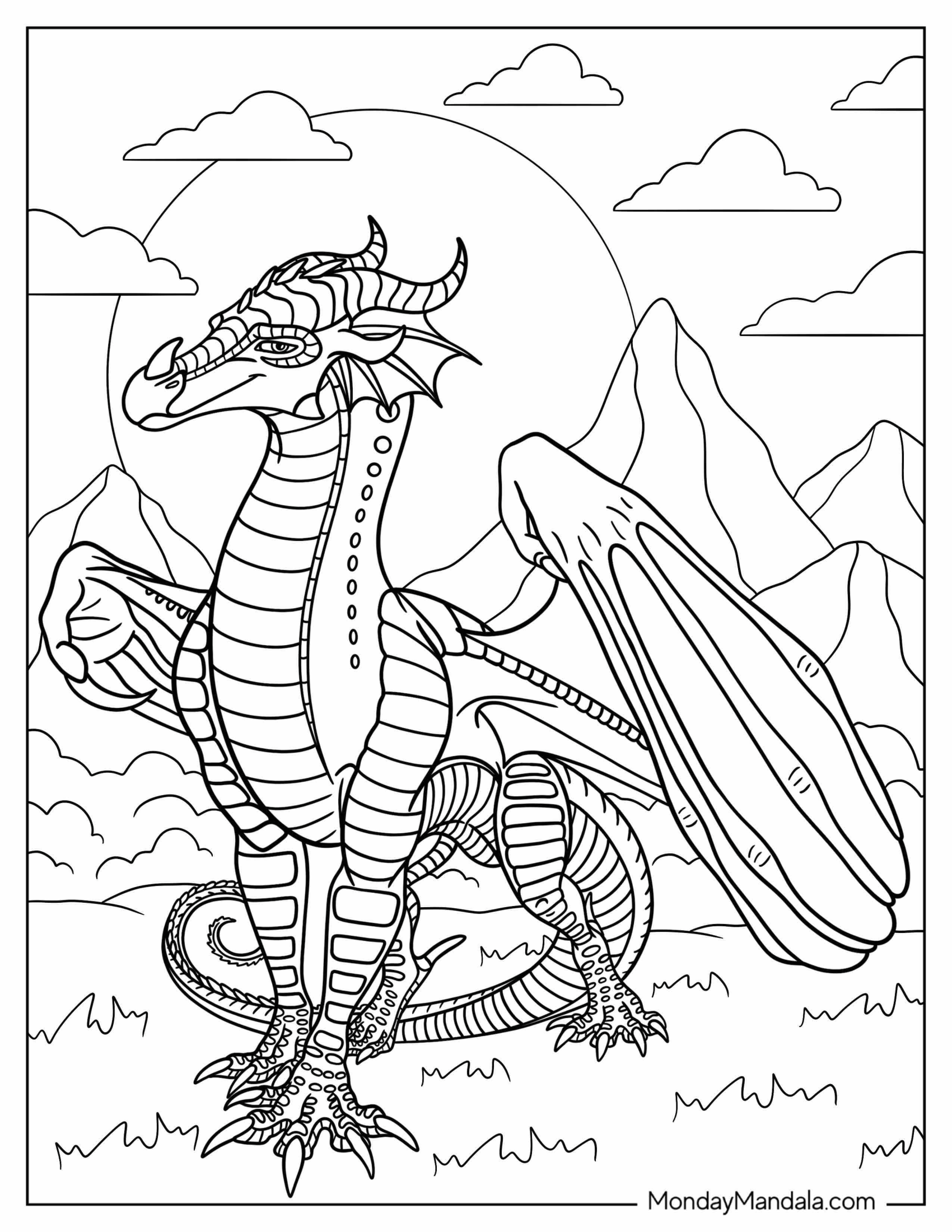 Wings Of Fire Coloring Page Of Glory The RainWing