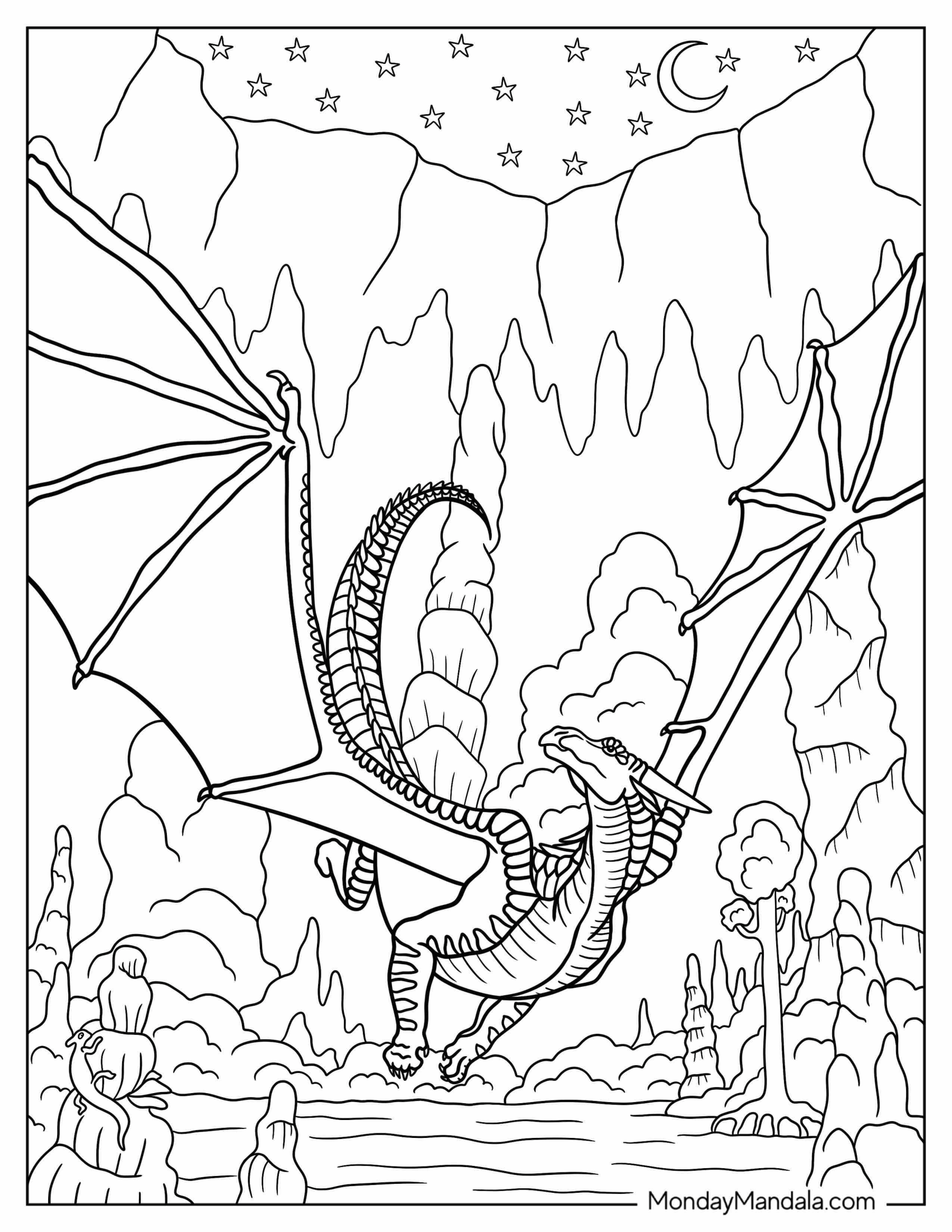 Wings Of Fire Coloring Page Of Moonwatcher