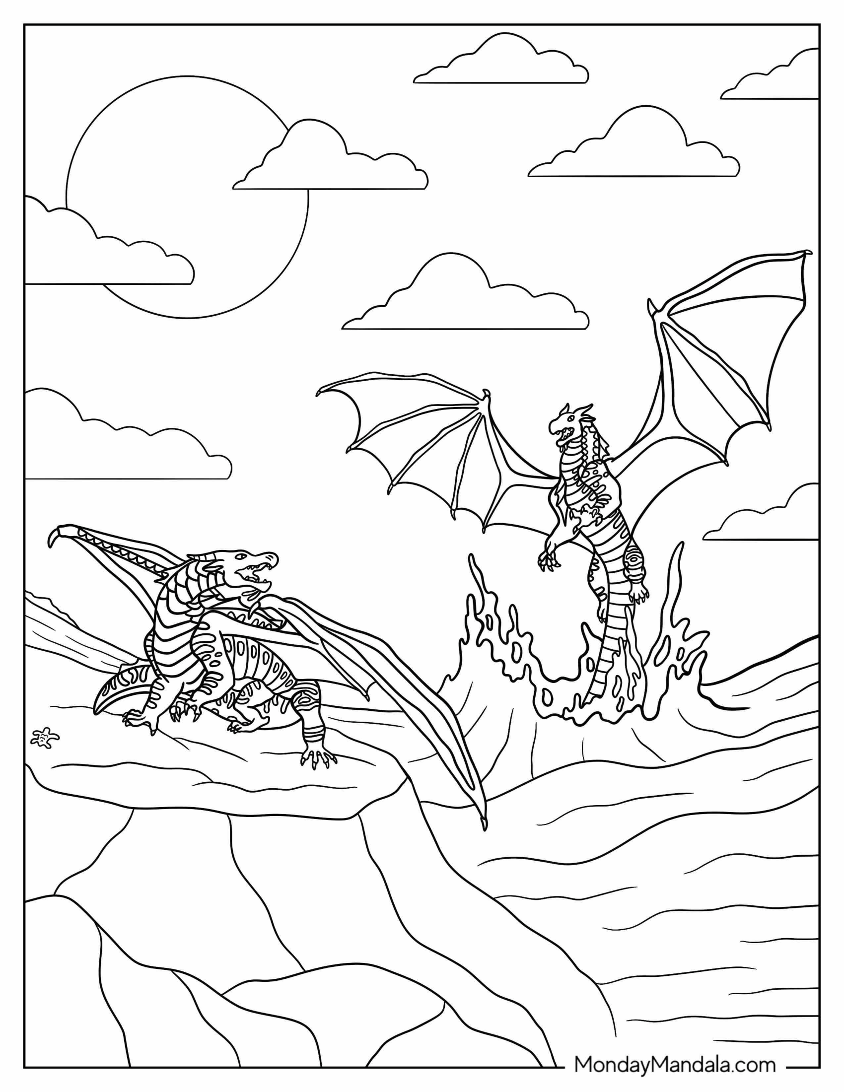 Wings Of Fire Coloring Page Of Prince Turtle Fighting With Anemone