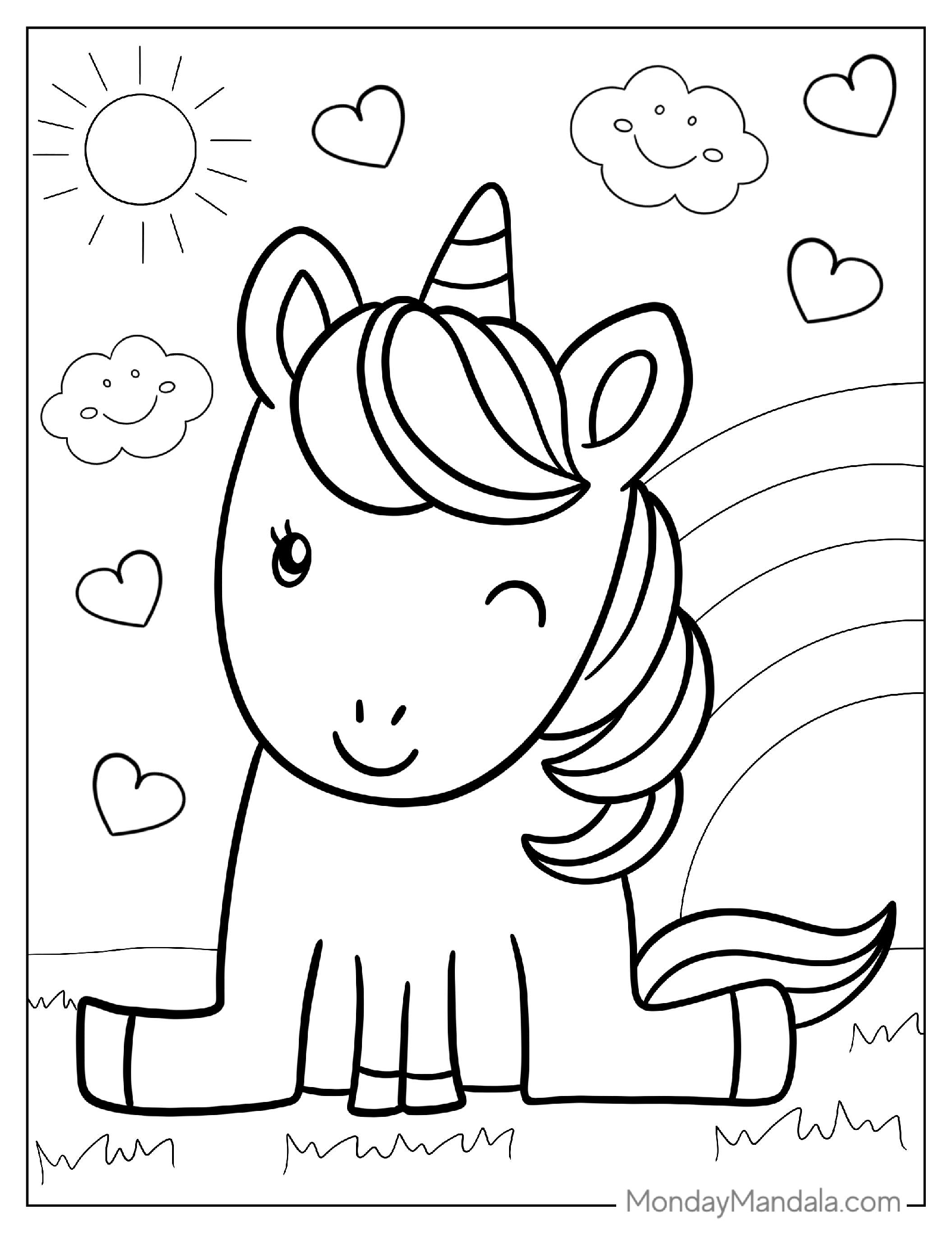 Winking Unicorn Sitting In The Sun_