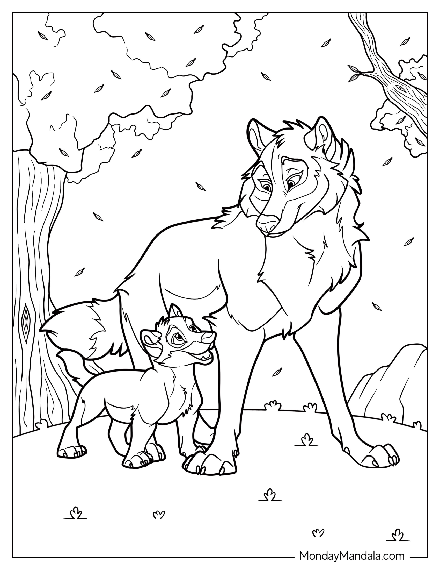 Wolf Coloring Page Of Aleu Wolfdog From Balto Movie