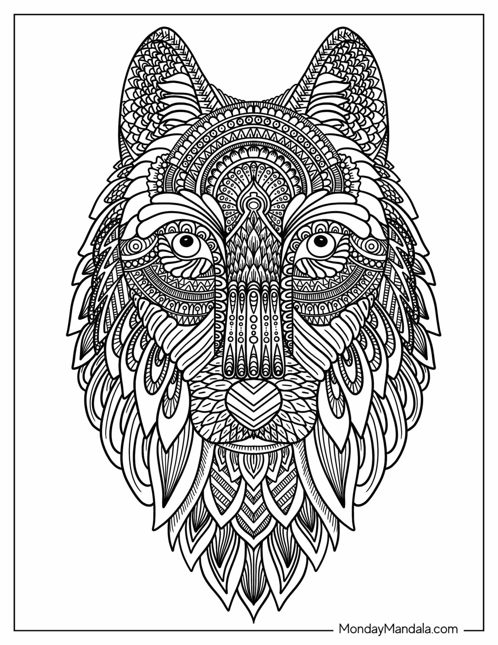 Wolf Zentangle