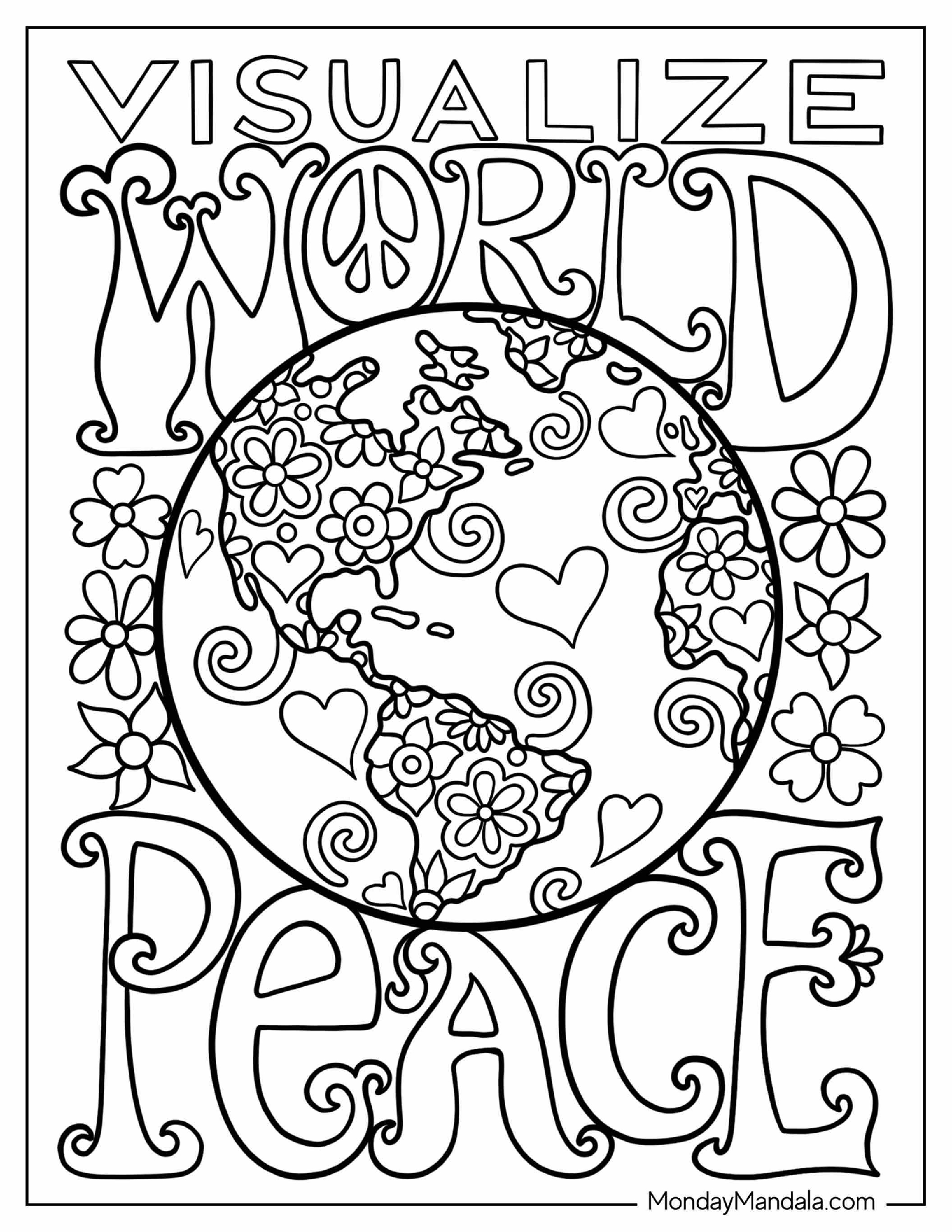 World Peace Coloring Page