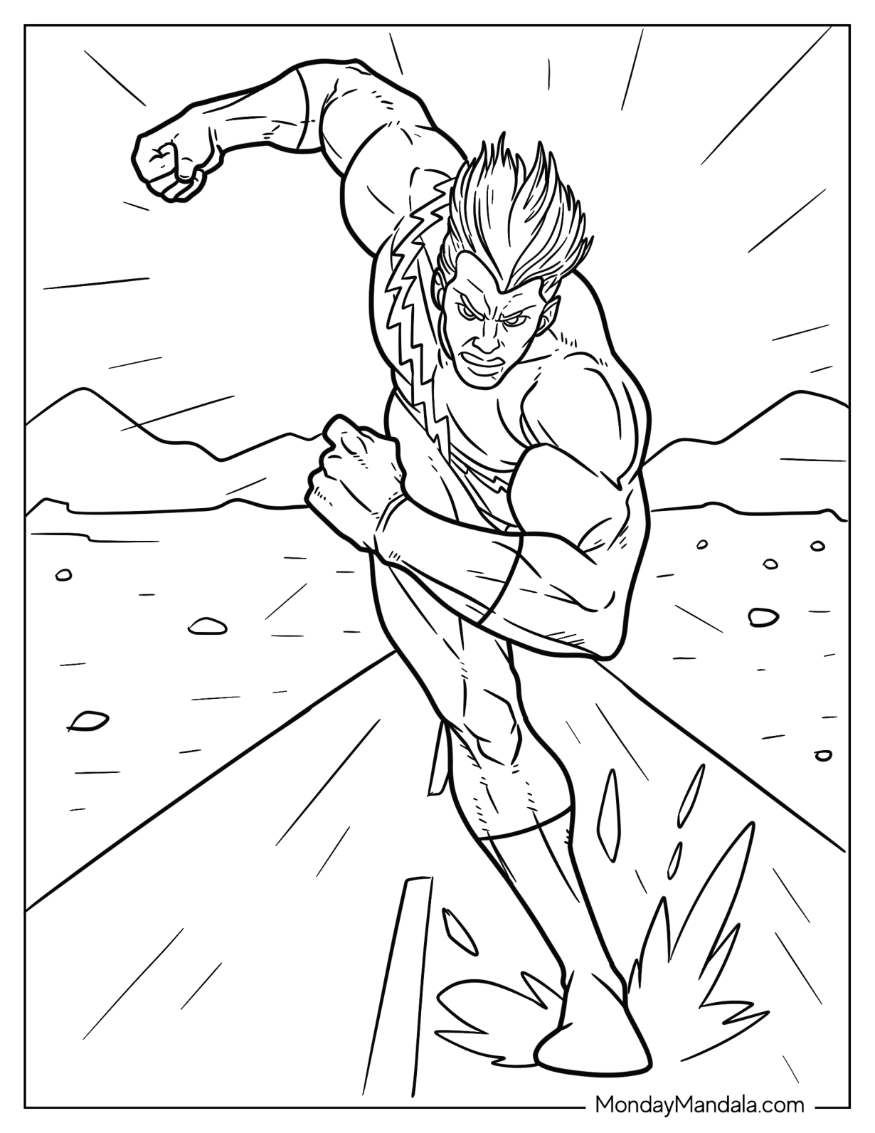 X-Men Coloring Page Of Quicksilver Running