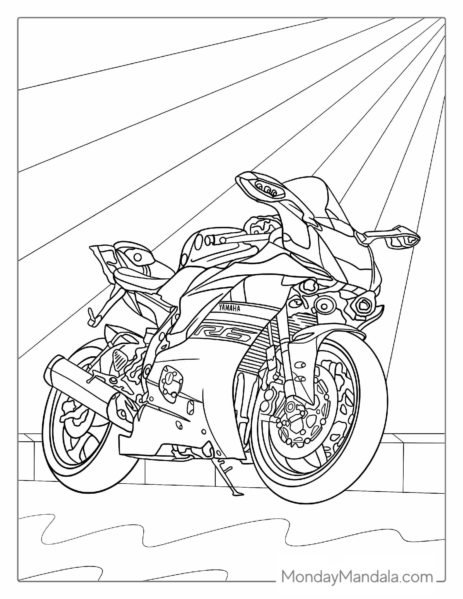 Yamaha Motorcycle To Color For Kids