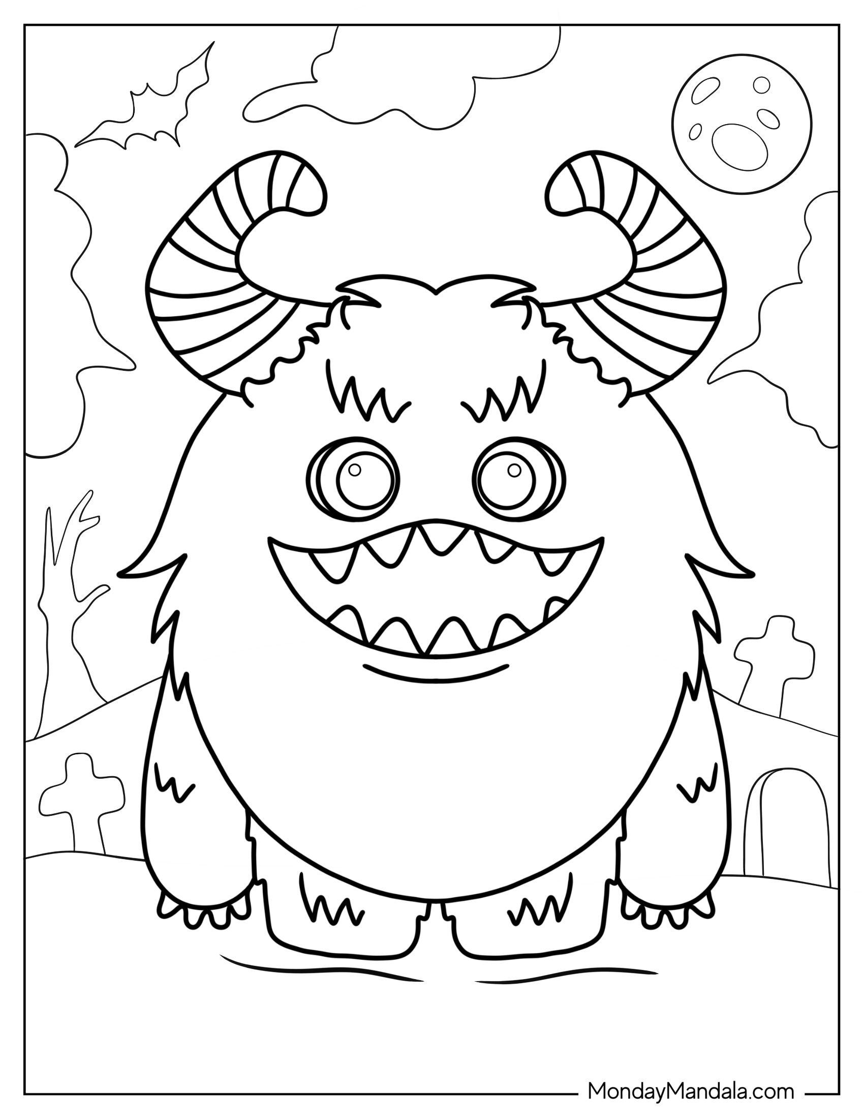 Yeti Monster To Color