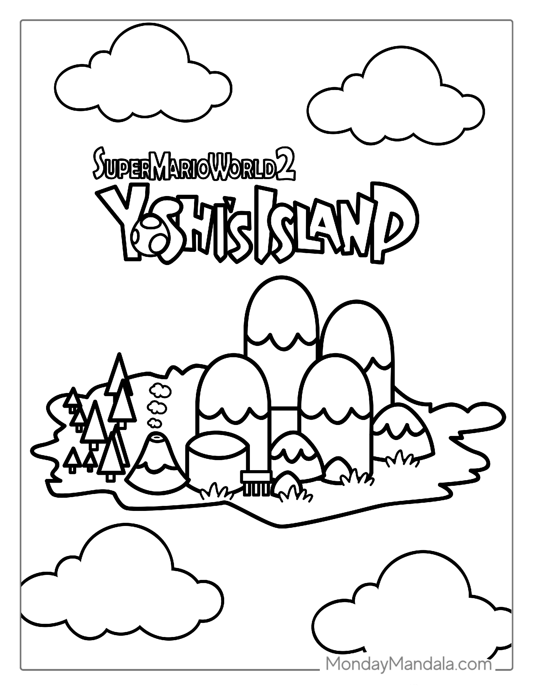 Yoshi_s Island Coloring Sheet