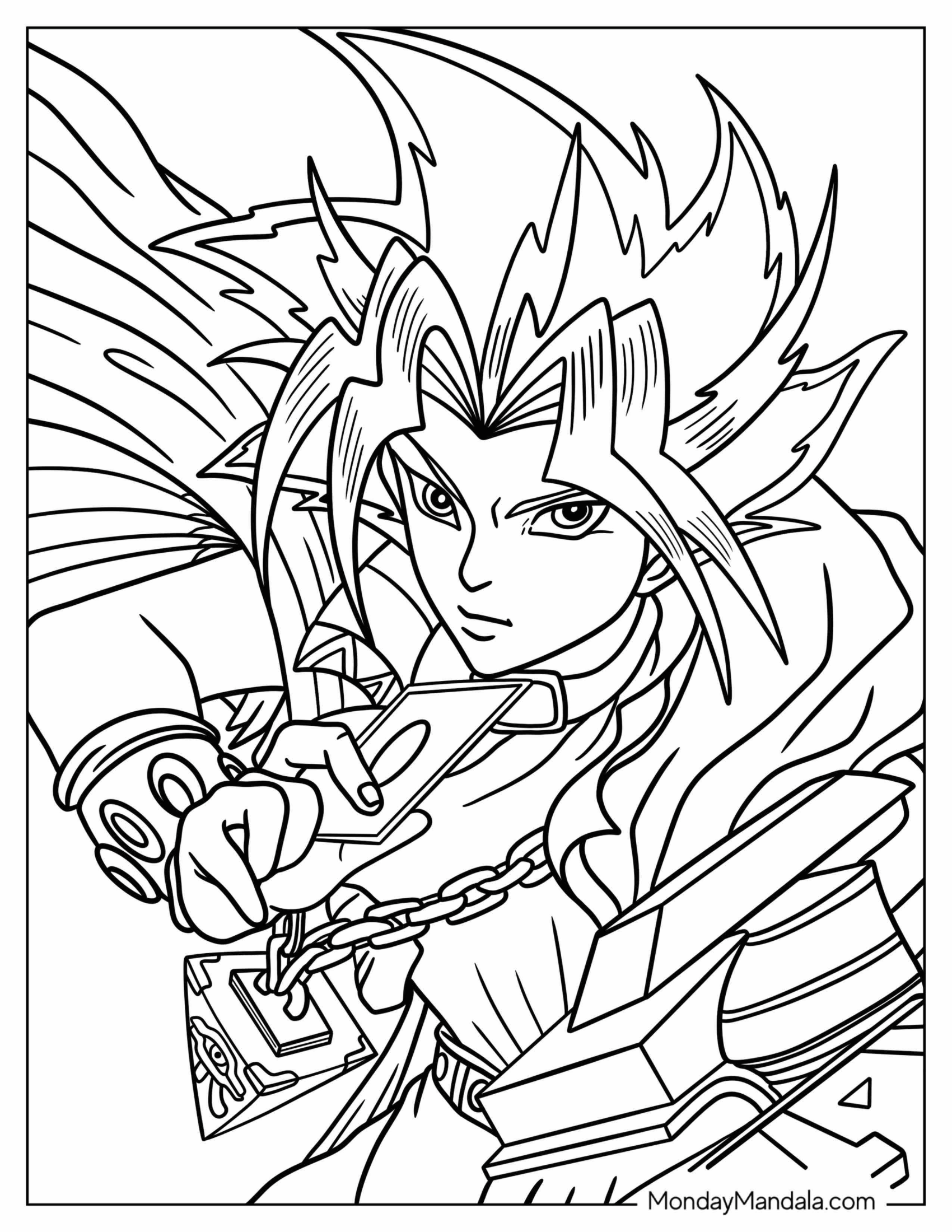 Yu Gi Oh Coloring Page Of Adult Yugi Mutou