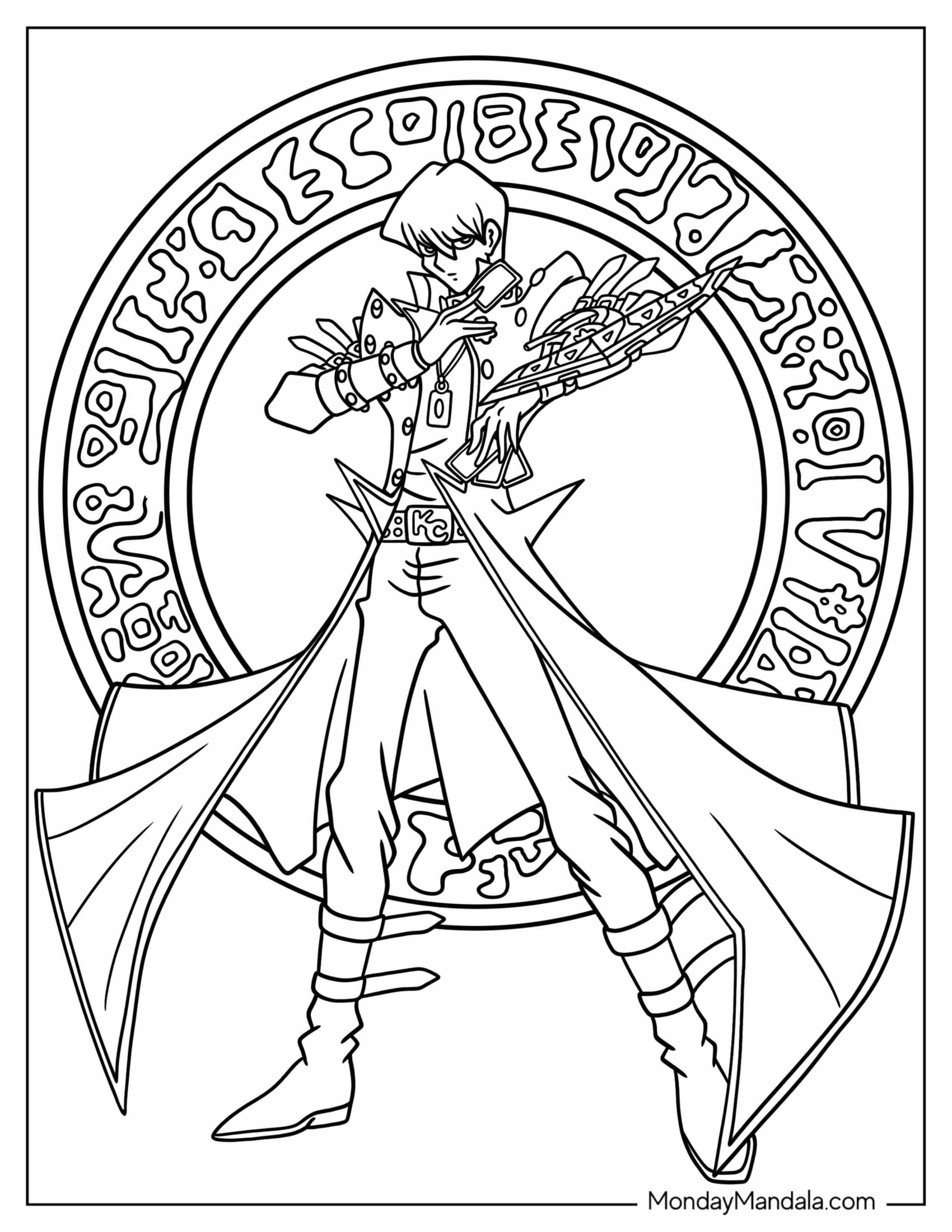 Yu Gi Oh Coloring Page Of Kaiba Seto In Duel Monster