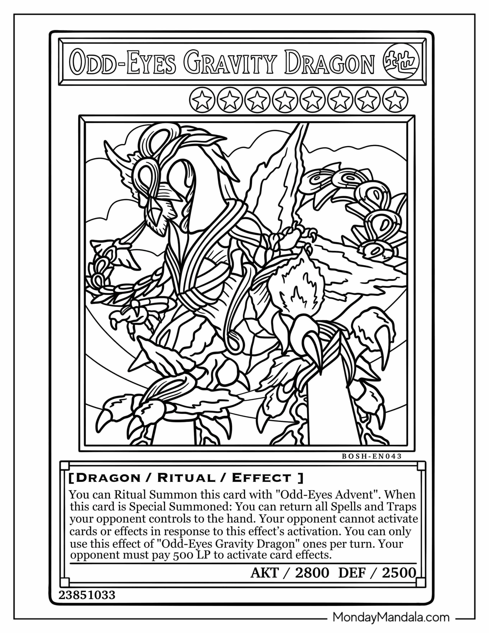 Yu Gi Oh Coloring Page Of Odd Eyes Gravity Dragon