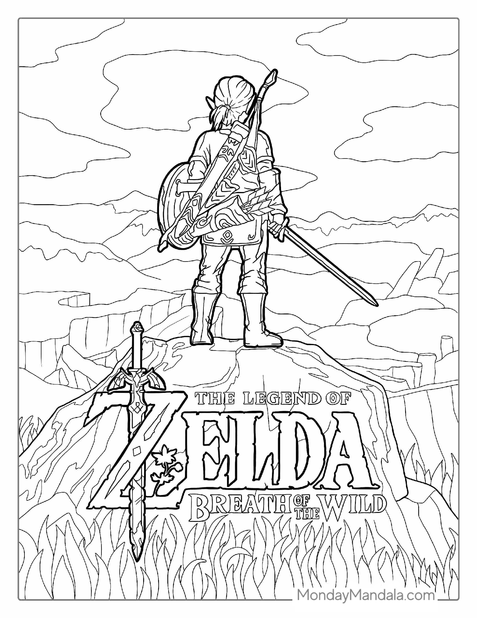 Zelda Breath Of The Wild Coloring Page