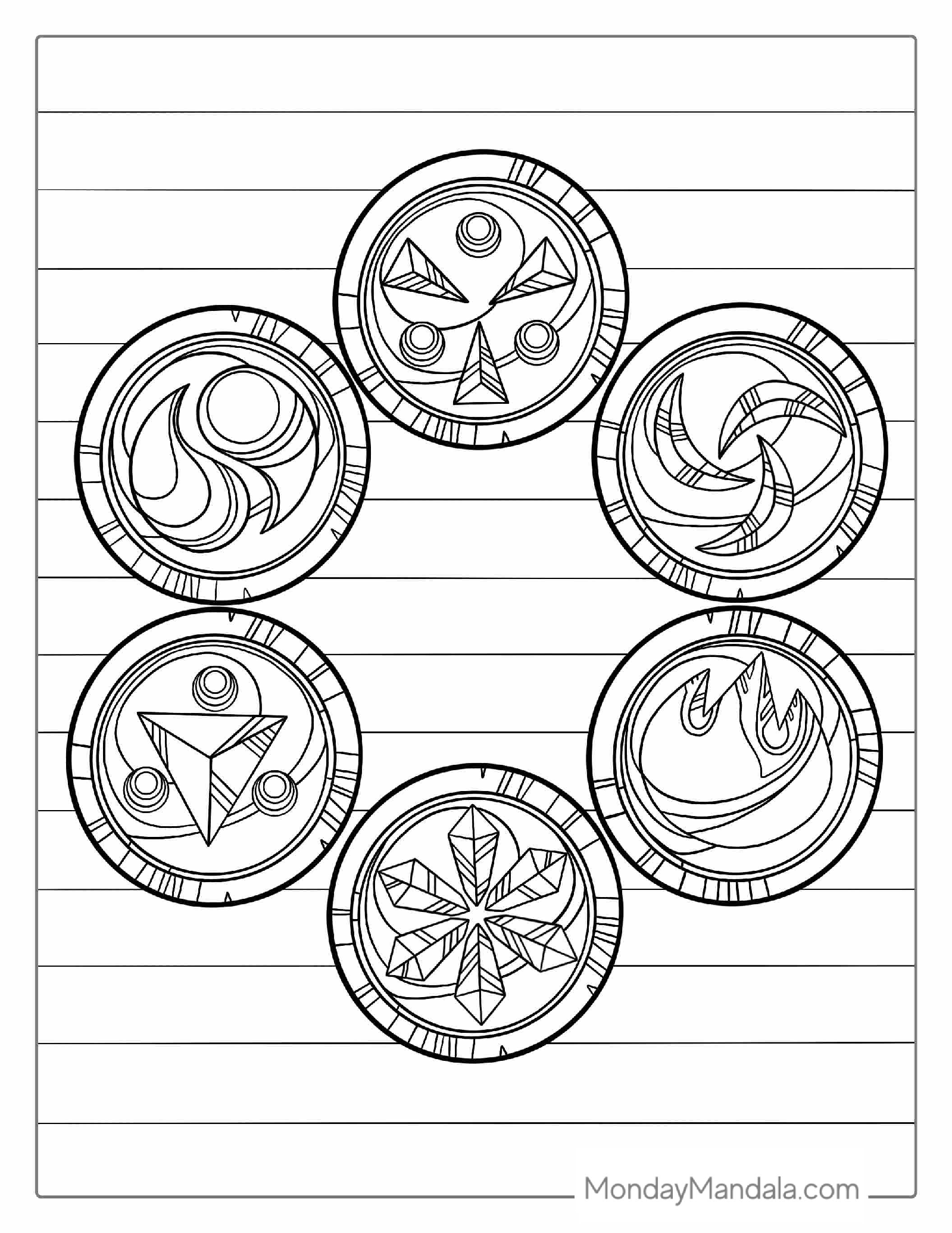 Zelda Medallions Coloring Page