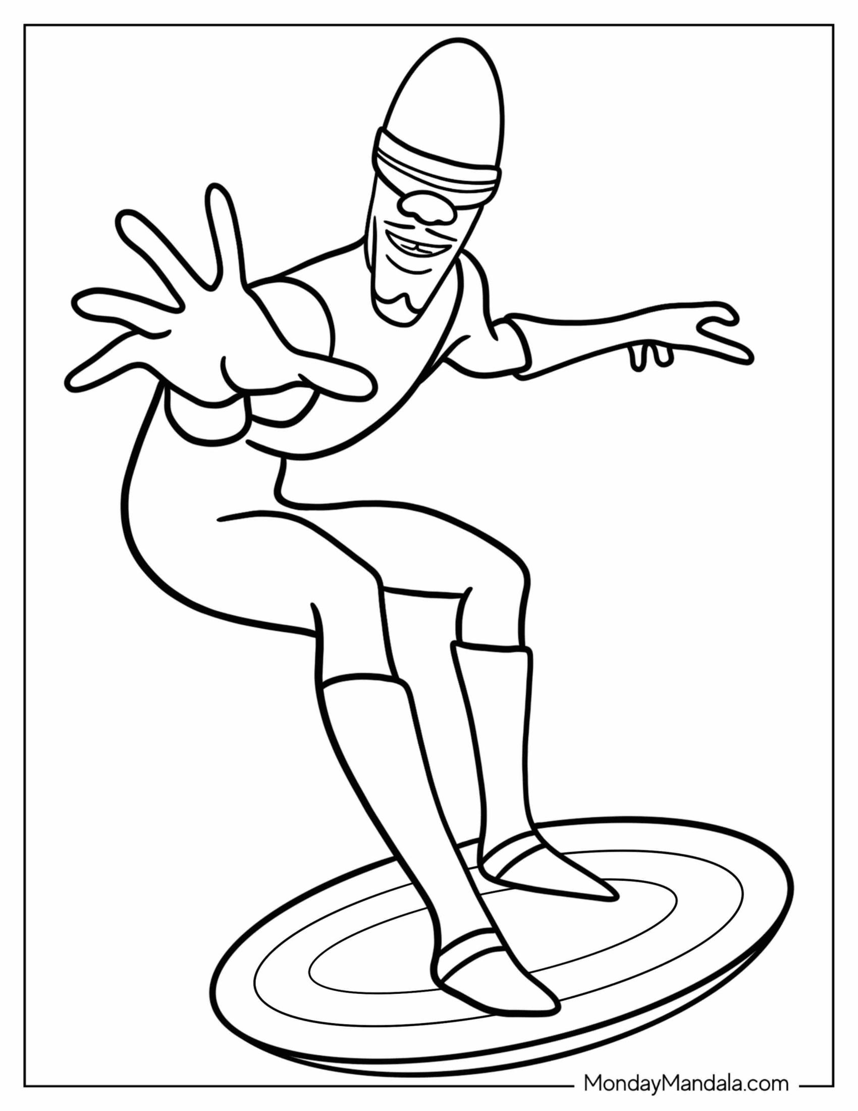 incredibles Coloring Page Of Easy Frozone For Kids